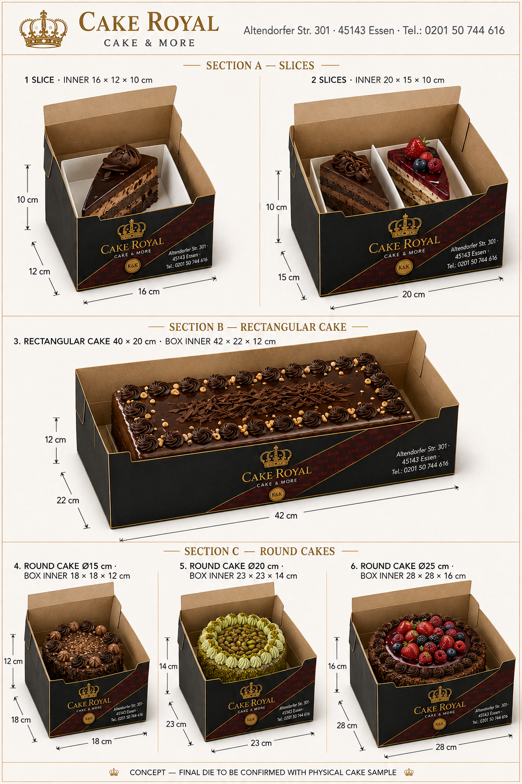 ROYAL Nr. 1 — flache Baklavabox